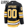 Barn Ishockey Boston Bruins tröja med eget tryck Fanatics Premium 2025-26 Svart Hemma