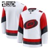 Barn Ishockey Carolina Hurricanes tröja med eget tryck Fanatics Premium 2025-26 Vit Borta