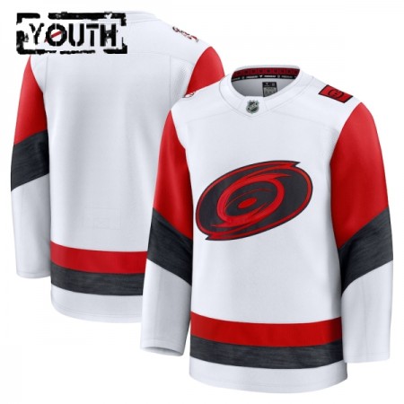 Barn Ishockey Carolina Hurricanes tröja med eget tryck Fanatics Premium 2025-26 Vit Borta