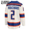 Barn Ishockey Edmonton Oilers tröja Fanatics Premium Evan Bouchard 2025-26 Vit Tredje