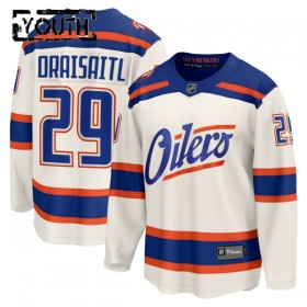 Barn Ishockey Edmonton Oilers tröja Fanatics Premium Leon Draisaitl 2025-26 Vit Tredje
