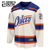 Barn Ishockey Edmonton Oilers tröja Fanatics Premium Leon Draisaitl 2025-26 Vit Tredje