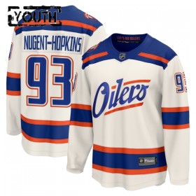 Barn Ishockey Edmonton Oilers tröja Fanatics Premium Ryan Nugent-Hopkins 2025-26 Vit Tredje