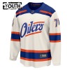 Barn Ishockey Edmonton Oilers tröja Fanatics Premium Stuart Skinner 2025-26 Vit Tredje