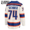 Barn Ishockey Edmonton Oilers tröja Fanatics Premium Stuart Skinner 2025-26 Vit Tredje