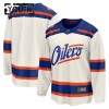 Barn Ishockey Edmonton Oilers tröja med eget tryck Fanatics Premium 2025-26 Vit Tredje
