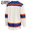 Barn Ishockey Edmonton Oilers tröja med eget tryck Fanatics Premium 2025-26 Vit Tredje