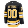 Män Ishockey Boston Bruins tröja med eget tryck Fanatics Premium 2025-26 Svart Hemma