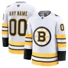 Män Ishockey Boston Bruins tröja med eget tryck Fanatics Premium 2025-26 Vit Borta