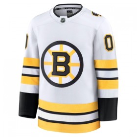 Män Ishockey Boston Bruins tröja med eget tryck Fanatics Premium 2025-26 Vit Borta