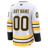 Män Ishockey Boston Bruins tröja med eget tryck Fanatics Premium 2025-26 Vit Borta