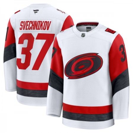 Män Ishockey Carolina Hurricanes tröja Fanatics Premium Andrei Svechnikov 2025-26 Vit Borta