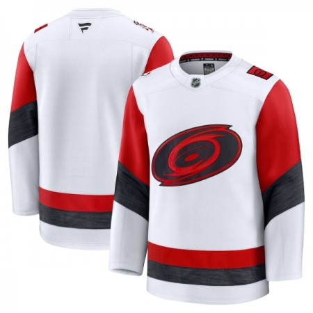 Män Ishockey Carolina Hurricanes tröja med eget tryck Fanatics Premium 2025-26 Vit Borta