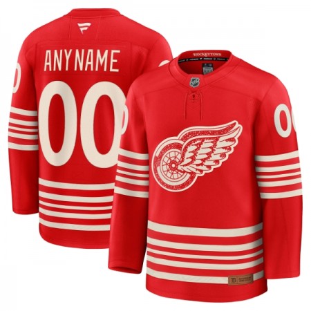 Män Ishockey Detroit Red Wings tröja med eget tryck Fanatics Centennial Premium 2025-26 Röd