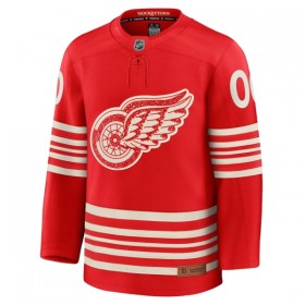 Män Ishockey Detroit Red Wings tröja med eget tryck Fanatics Centennial Premium 2025-26 Röd