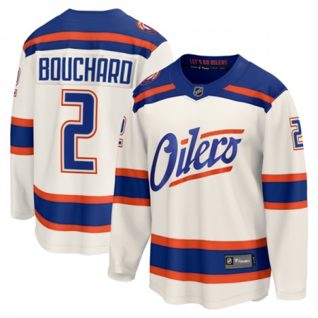 Män Ishockey Edmonton Oilers tröja Fanatics Premium Evan Bouchard 2025-26 Vit Tredje