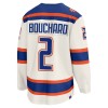Män Ishockey Edmonton Oilers tröja Fanatics Premium Evan Bouchard 2025-26 Vit Tredje