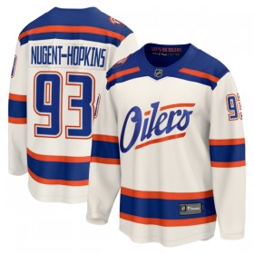 Män Ishockey Edmonton Oilers tröja Fanatics Premium Ryan Nugent-Hopkins 2025-26 Vit Tredje