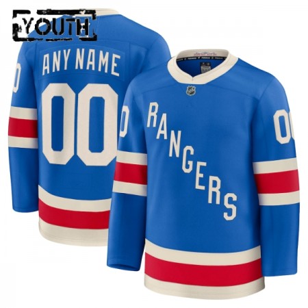 Barn Ishockey New York Rangers tröja med eget tryck Fanatics Centennial Premium 2025-26 Blå
