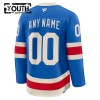 Barn Ishockey New York Rangers tröja med eget tryck Fanatics Centennial Premium 2025-26 Blå