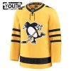 Barn Ishockey Pittsburgh Penguins tröja med eget tryck Fanatics Premium 2025-26 Gold Tredje
