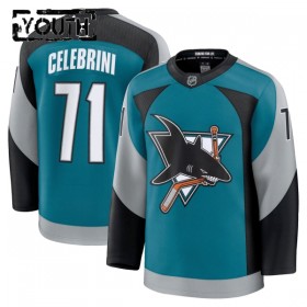 Barn Ishockey San Jose Sharks tröja Fanatics Premium Macklin Celebrini 2025-26 Teal Tredje