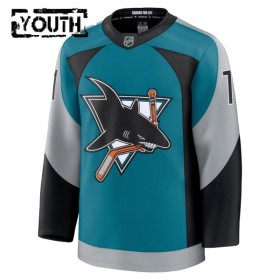 Barn Ishockey San Jose Sharks tröja Fanatics Premium Macklin Celebrini 2025-26 Teal Tredje