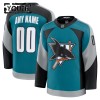 Barn Ishockey San Jose Sharks tröja med eget tryck Fanatics Premium 2025-26 Teal Tredje