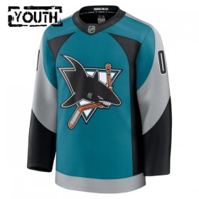 Barn Ishockey San Jose Sharks tröja med eget tryck Fanatics Premium 2025-26 Teal Tredje