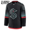 Barn Ishockey Seattle Kraken tröja med eget tryck Fanatics Premium 2025-26 Svart Tredje