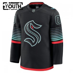 Barn Ishockey Seattle Kraken tröja med eget tryck Fanatics Premium 2025-26 Svart Tredje