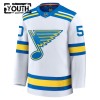 Barn Ishockey St. Louis Blues tröja Fanatics Premium Binnington Jordan 2025-26 Vit Borta