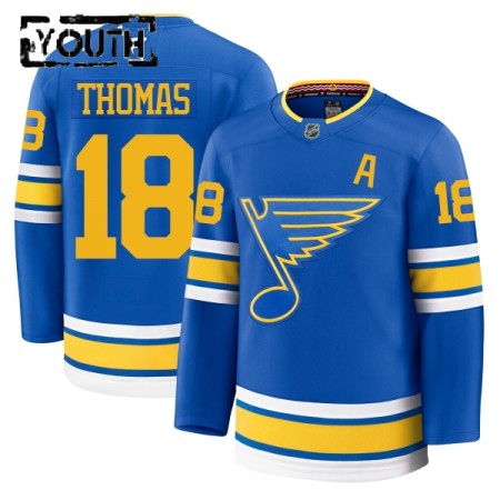 Barn Ishockey St. Louis Blues tröja Fanatics Premium Robert Thomas 2025-26 Blå Hemma