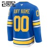 Barn Ishockey St. Louis Blues tröja med eget tryck Fanatics Premium 2025-26 Blå Hemma