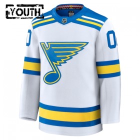 Barn Ishockey St. Louis Blues tröja med eget tryck Fanatics Premium 2025-26 Vit Borta