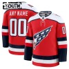 Barn Ishockey Washington Capitals tröja med eget tryck Fanatics Premium 2025-26 Röd Tredje