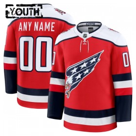Barn Ishockey Washington Capitals tröja med eget tryck Fanatics Premium 2025-26 Röd Tredje