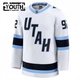 Barn tröja Utah Hockey Club Fanatics Premium Logan Cooley Vit Borta