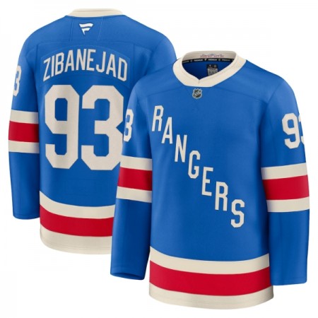 Män Ishockey New York Rangers tröja Fanatics Centennial Premium Mika Zibanejad 2025-26 Blå