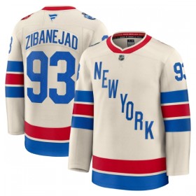 Män Ishockey New York Rangers tröja Fanatics Premium Mika Zibanejad 2025-26 Vit Winter Classic