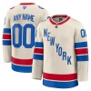 Män Ishockey New York Rangers tröja med eget tryck Fanatics Premium 2025-26 Vit Winter Classic