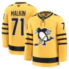 Män Ishockey Pittsburgh Penguins tröja Fanatics Premium Evgeni Malkin 2025-26 Gold Tredje
