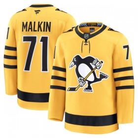 Män Ishockey Pittsburgh Penguins tröja Fanatics Premium Evgeni Malkin 2025-26 Gold Tredje