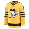 Män Ishockey Pittsburgh Penguins tröja Fanatics Premium Evgeni Malkin 2025-26 Gold Tredje