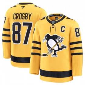 Män Ishockey Pittsburgh Penguins tröja Fanatics Premium Sidney Crosby 2025-26 Gold Tredje