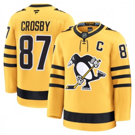 Män Ishockey Pittsburgh Penguins tröja Fanatics Premium Sidney Crosby 2025-26 Gold Tredje