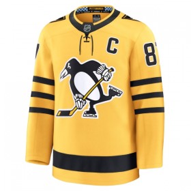 Män Ishockey Pittsburgh Penguins tröja Fanatics Premium Sidney Crosby 2025-26 Gold Tredje