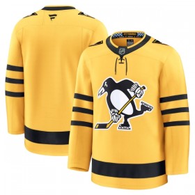 Män Ishockey Pittsburgh Penguins tröja med eget tryck Fanatics Premium 2025-26 Gold Tredje