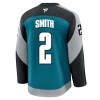 Män Ishockey San Jose Sharks tröja Fanatics Premium Will Smith 2025-26 Teal Tredje
