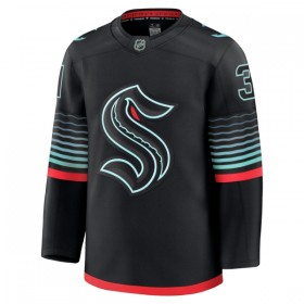 Män Ishockey Seattle Kraken tröja Fanatics Premium Philipp Grubauer 2025-26 Svart Tredje